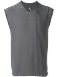 pleated panel sleeveless jumper