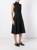 sleeveless belted dress