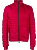 contrast stripe sleeve padded jacket