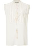 sleeveless embroidered blouse 