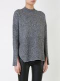 melange shirt tail sweater 