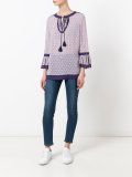 geometric print shift blouse