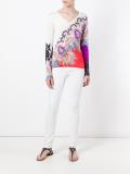 printed v-neck jumper 
