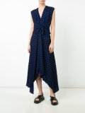 draped knot detail dress