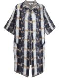 checked short sleeve coat