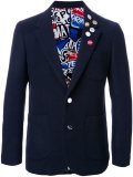 pinned one button blazer