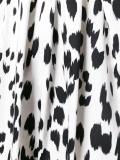 brush print flared dress