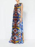 multi-pattern column gown