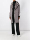 hooded panelled coat