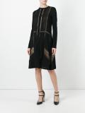 sheer lace panel knee length dress