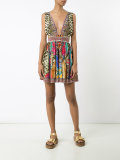 printed plunge dress