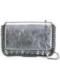 crackled metallic shoulder bag