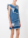 asymmetric raw flounce denim dress