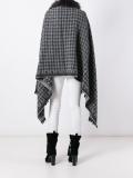 houndstooth knit poncho