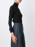 'Timea' buckle sleeve T-shirt