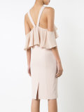 fitted ruffle trim dress