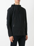 zipped neck hooded jacket