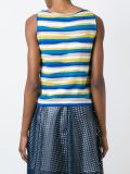 striped paneled knit top