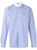 high neck striped shirt