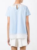 lace panel T-shirt