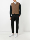 lined, horizontal padded gilet with lapels