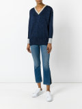 contrast v-neck sweater