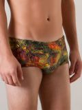 printed swim trunks