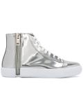 hi-top metallic sneakers