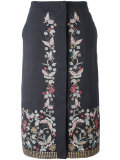embroidered midi skirt