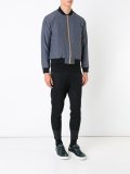 contrast stripe bomber jacket