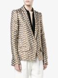 checked jacquard blazer