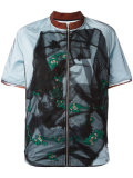 sheer panel shortsleeved jacket