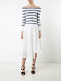 off-shoulder striped jumper