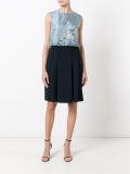 wide pleat knee-length skirt