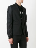 zipped pocket applique blazer 
