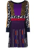 multi print pleated dress