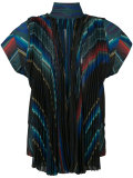 high neck striped top