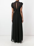 embroidered front semi sheer dress