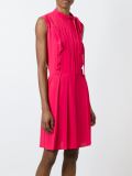 pleated tie-neck dress