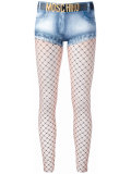 trompe-l'oeil denim short leggings