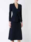 low v-neck curved jacket