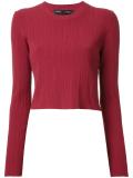 cropped ribbed jumper