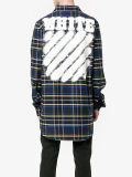 diagonal spray print check shirt 