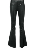 flared leather trousers