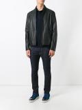 zipped leather jacket 