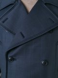 double-breasted contrast sleeves coat