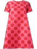 pois print flared dress