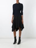 asymmetric ruffle hem skirt