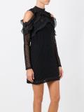cut-off shoulders fitted dress