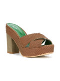 embossed platform sandals